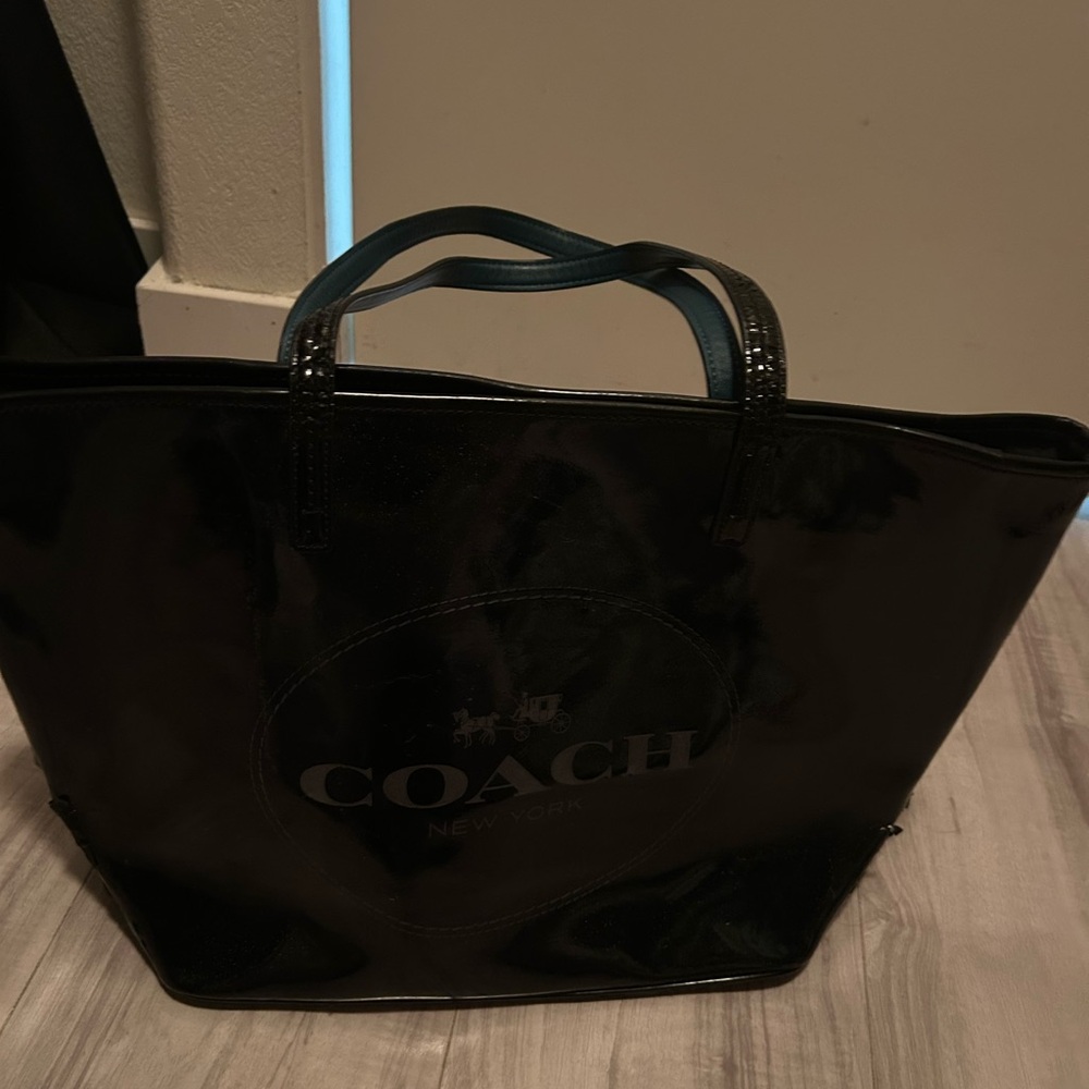Coach Blue and Black Tote Bag -